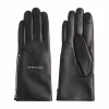 Calvin Klein Leather Zip Handschuhe Damen Schwarz 7