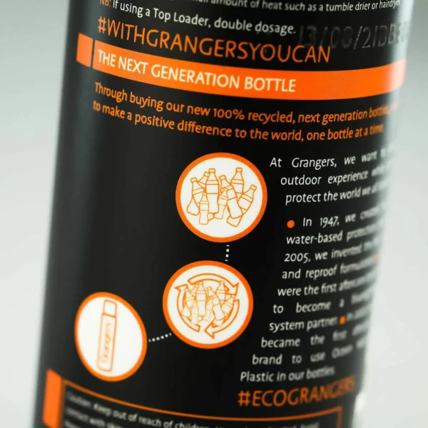 Granger’s Clothing Repel 300ml Schwarz – Weiß – Orange 3